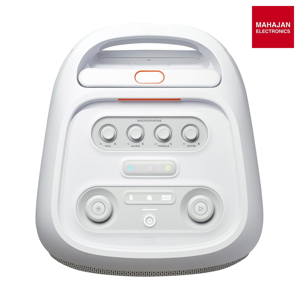 JBL PartyBox Stage 320 240W Portable Bluetooth Party Speaker with AI Sound Boost & Light Show (White) โ Mahajan Electronics Online.