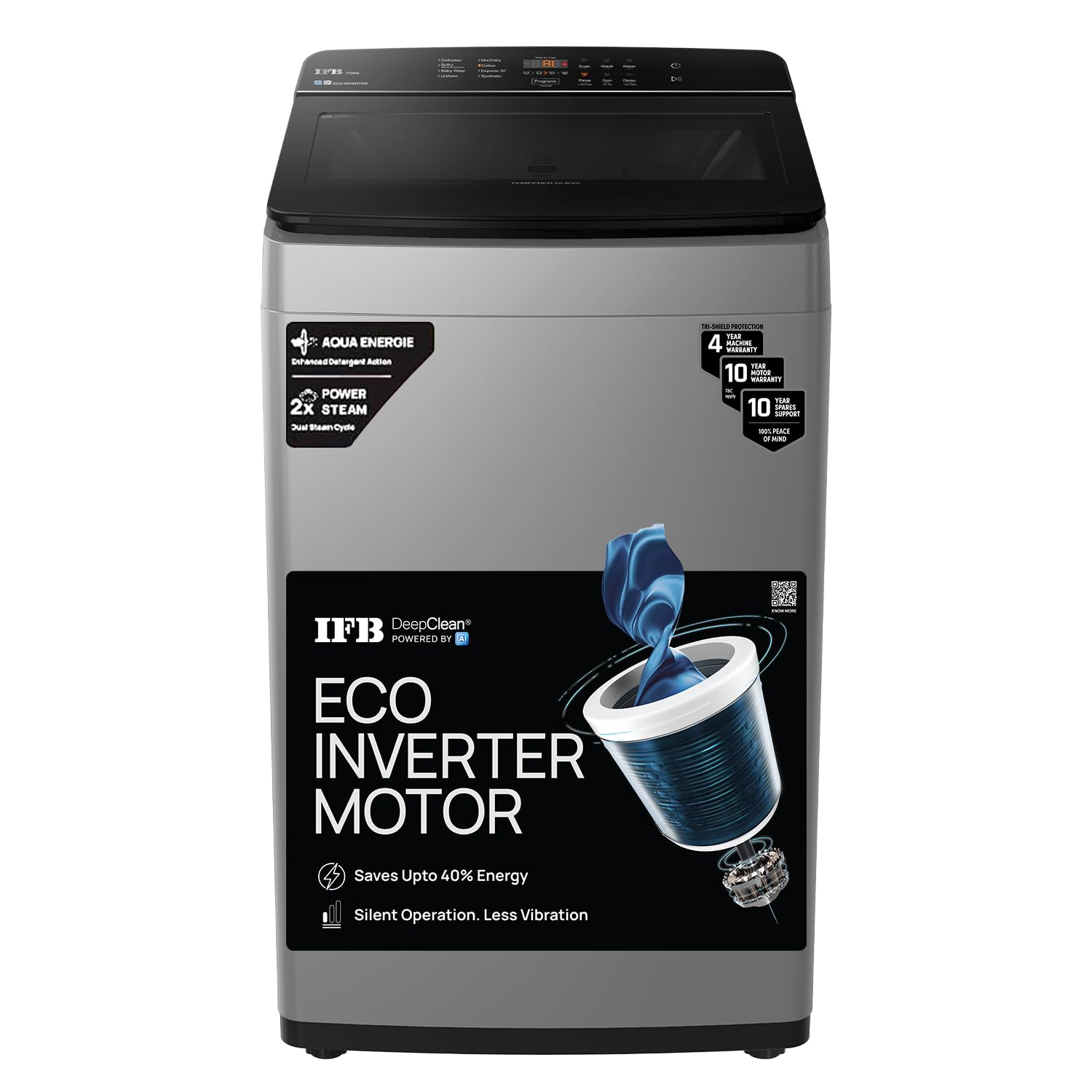 IFB TL701MG1ID 7 Kg 5 Star AI Powered DeepClean Technology Fully Automatic Top Load Washing Machine with Eco-Inverter (Activmix, AquaEnergie, Inbuilt Wheels, 4 Year Machine Warranty, Med Grey) MAHAJAN ELECTRONICS ONLINE