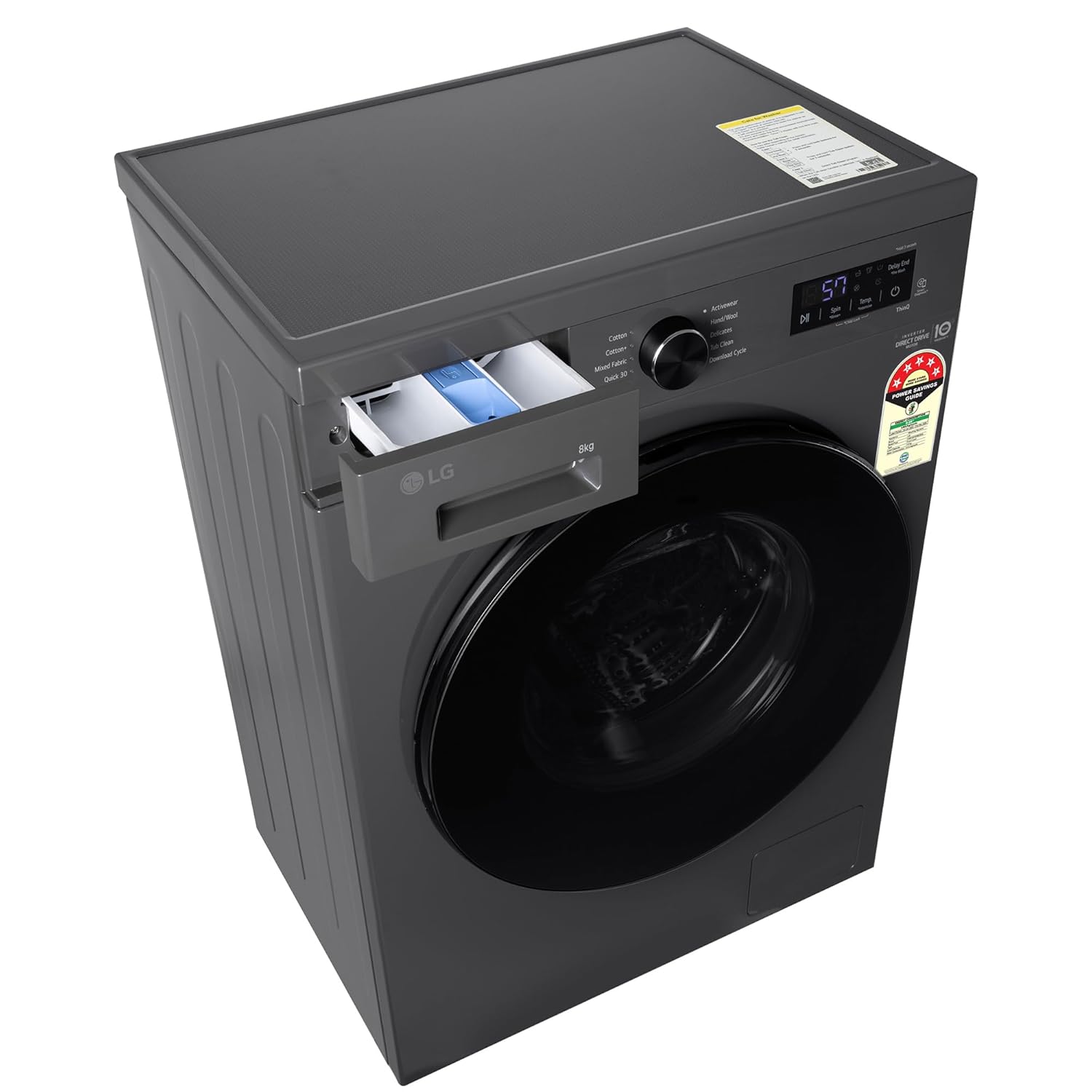 LG FHB1208Z2M 8KG Front Load Washing Machine, Inverter Direct Drive, Middle Black Mahajan Electronics online
