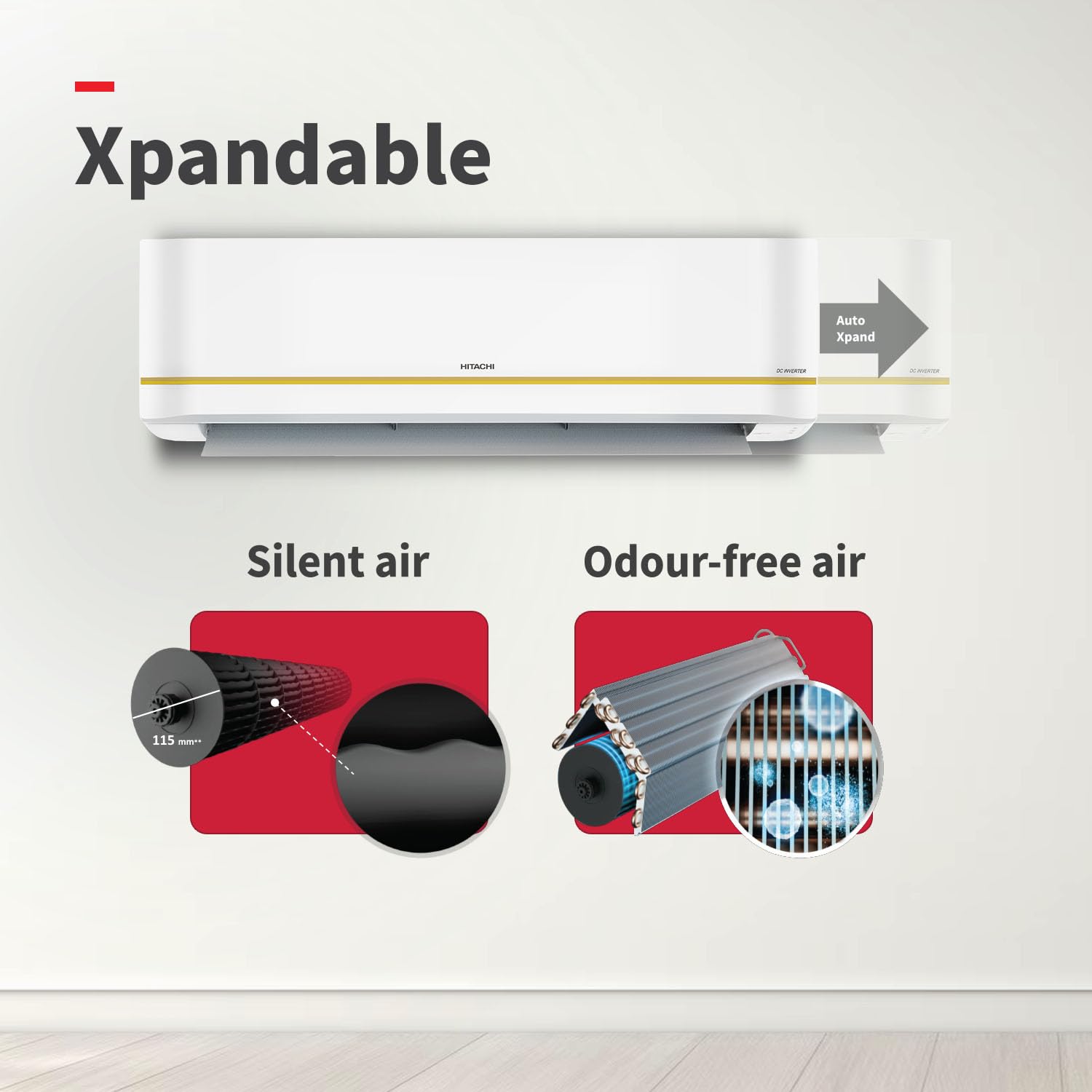 Hitachi RMRG422HFXO 1.8 Ton 4 Star, Hot & Cold Inverter Split AC with Expandable Technology (100% Copper, Dust Filter, 4100X HP , White) Mahajan Electronics Online