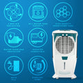 Crompton ACGC-DAC555 Ozone Desert Air Cooler- 55L; with Everlast Pump, Auto Fill, 4-Way Air Deflection and High Density Honeycomb pads; White & Teal Mahajan Electronics Online