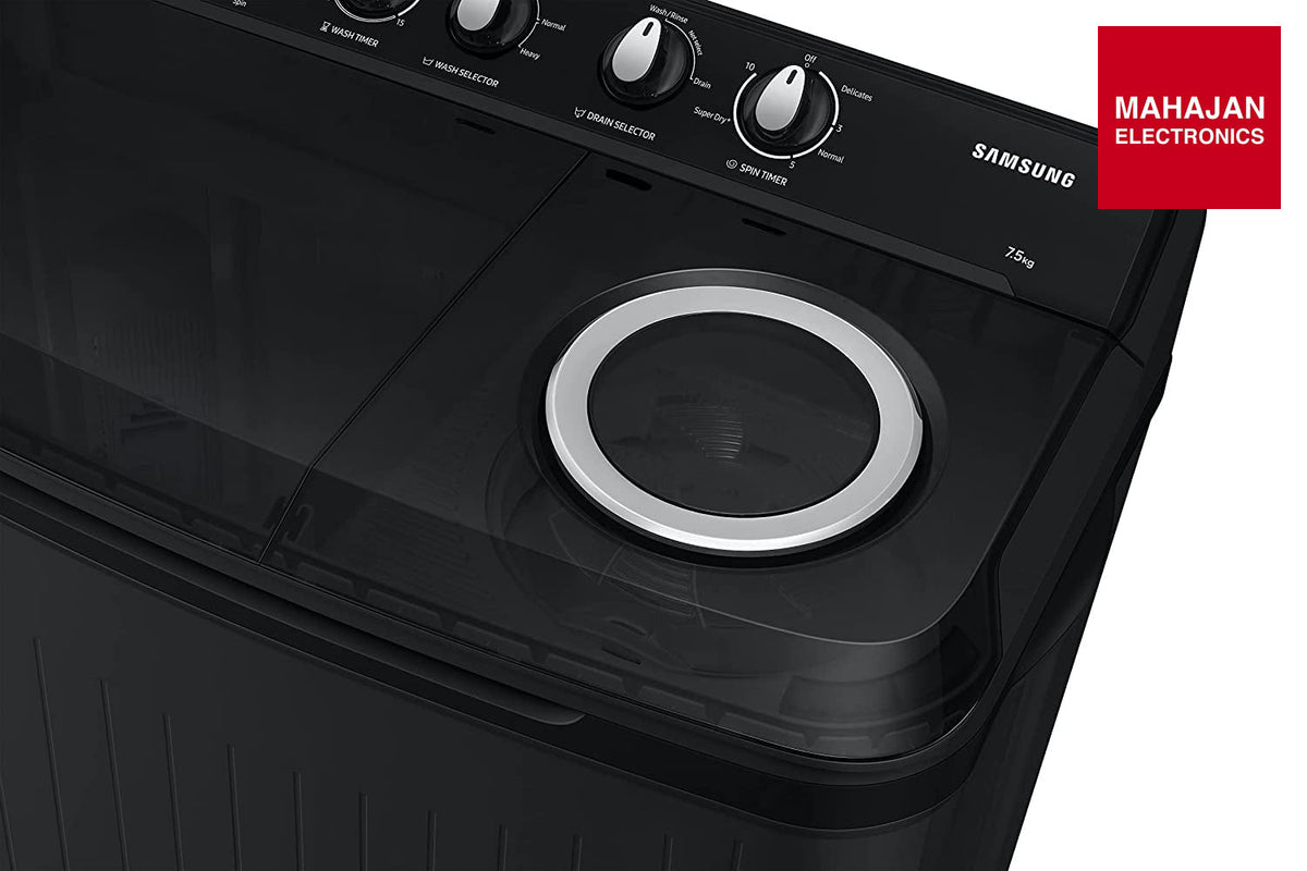 Samsung WT75B3200GD/TL 7.5 Kg 5 Star Semi Automatic Top Load Washing Machine | Hexa Storm Pulsator, Air Turbo Drying – Mahajan Electronics Online.