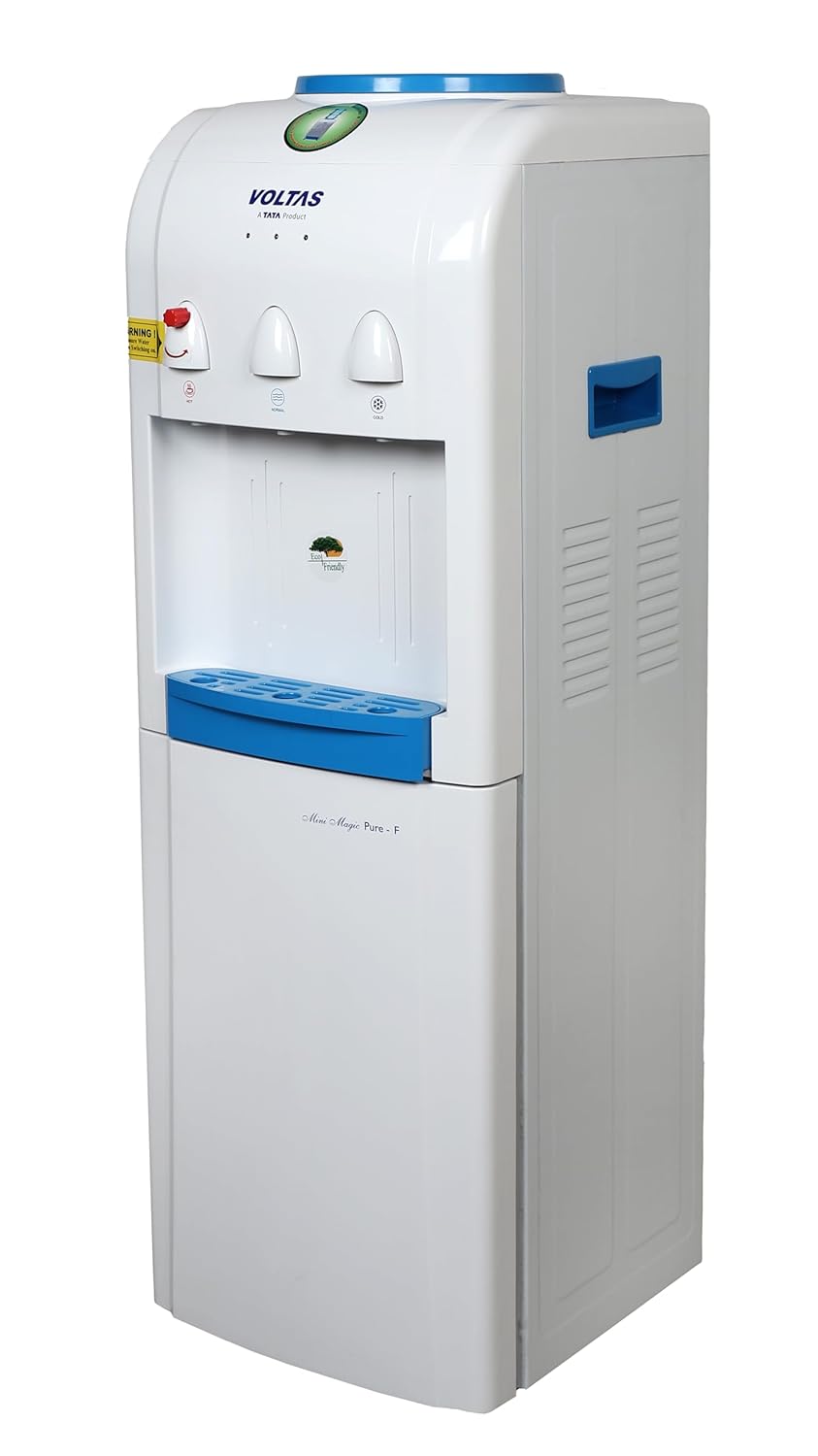 Voltas Mini Magic Pure-F Floor Mounted Water Dispenser | 500W | Hot, Normal, Cold Water | 20L Storage Cabinet | No Cooling Cabinet Voltas
