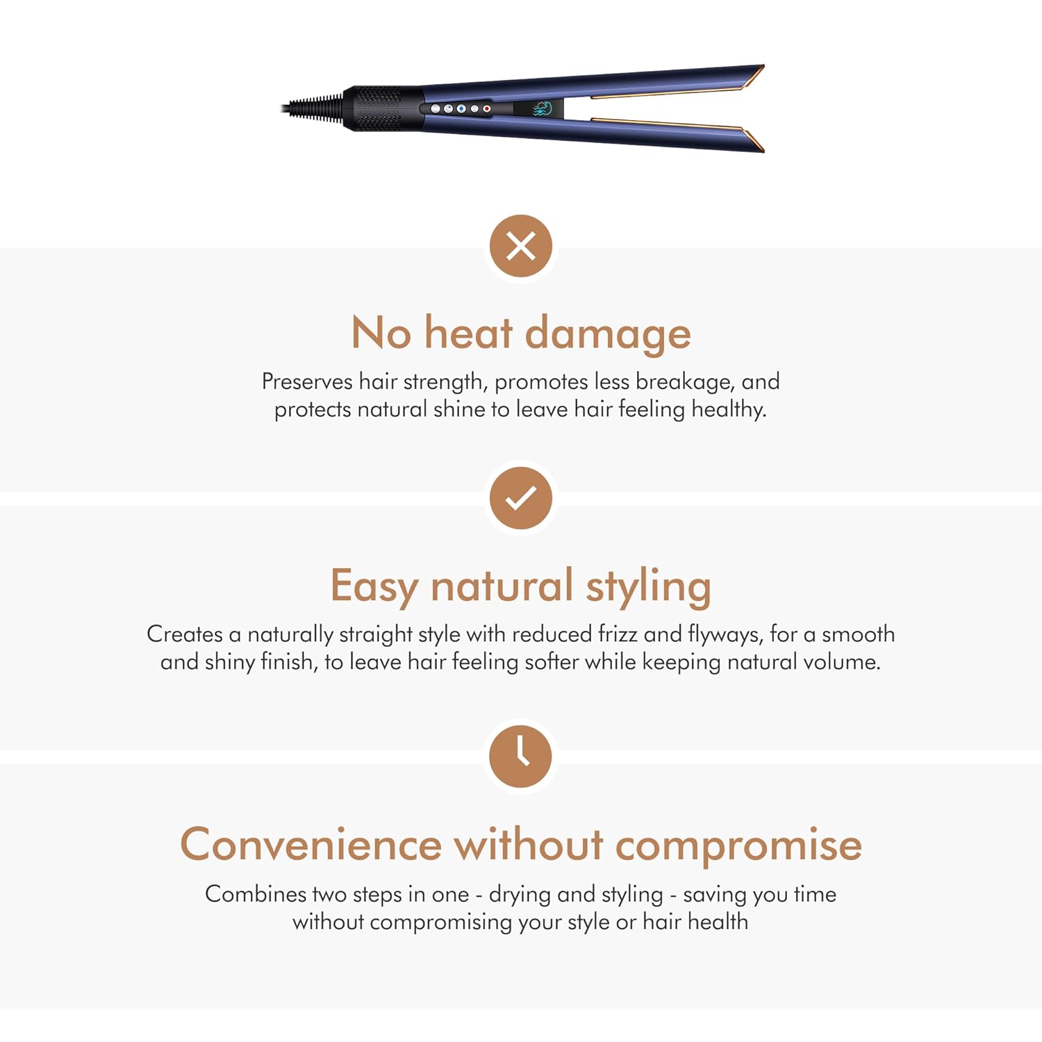 Dyson Airstrait™ Hair Straightener. Straightens hair from wet or dry - with air. No hot plates, no heat damage Mahajan Electronics Online