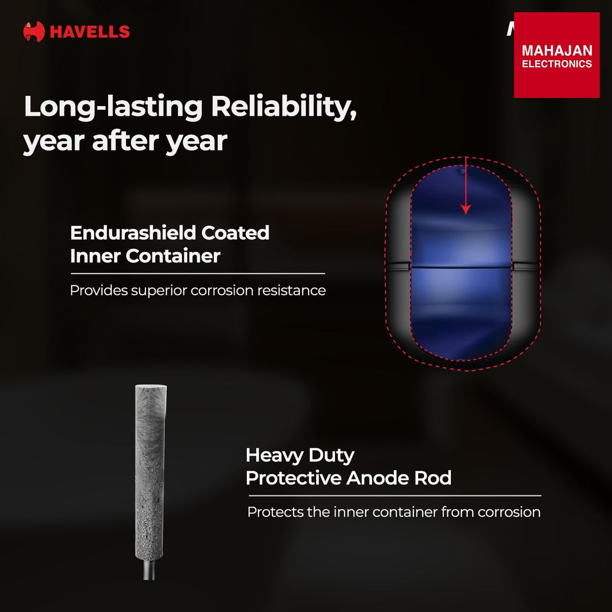 Havells Monza Pro 25L Storage GHWVMPUWAW25 Water Heater(Geyser) – Mahajan Electronics Online.