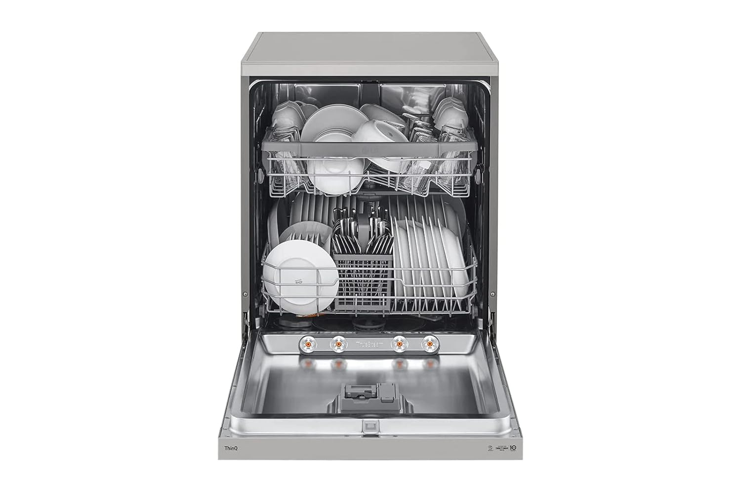 LG DFB532FP 14 Place Setting Freestanding Dishwasher with TrueSteam™, QuadWash™, Inverter Direct Drive & LG ThinQ (Silver, Made for Indian Utensils)