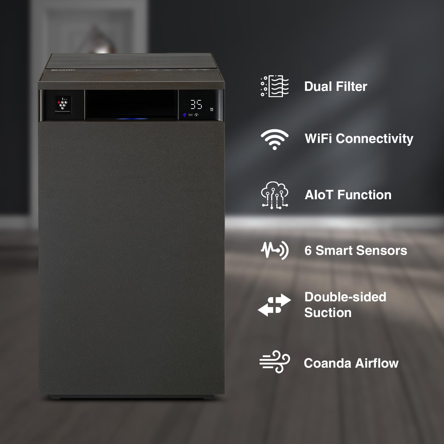 SHARP FX-S120M-H Air Purifier for Home | Wi-Fi Connectivity, Remote Operation Capability, PM 2.5 Display Mahajan Electronics Online
