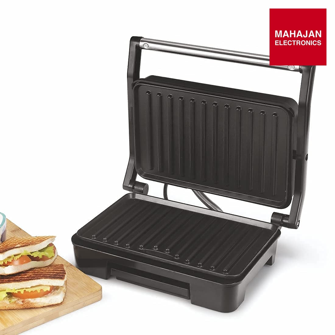Glen SA 3029 Press Grill Maker 830W With Non Stick Coated Grill Plate & Oil Collector Tray 2 Years Warranty, Black – Mahajan Electronics Online.