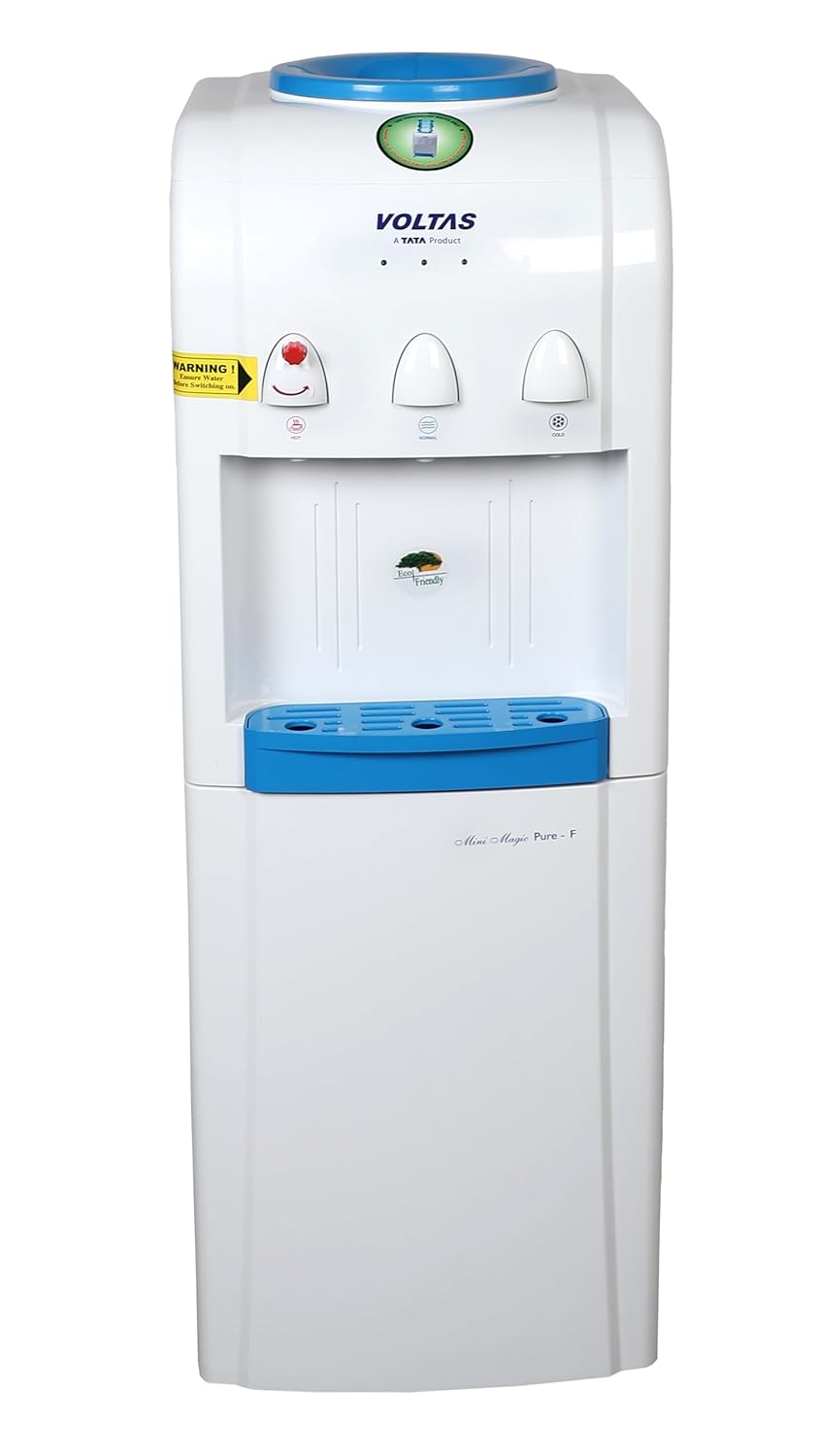 Voltas Mini Magic Pure-F Floor Mounted Water Dispenser | 500W | Hot, Normal, Cold Water | 20L Storage Cabinet | No Cooling Cabinet