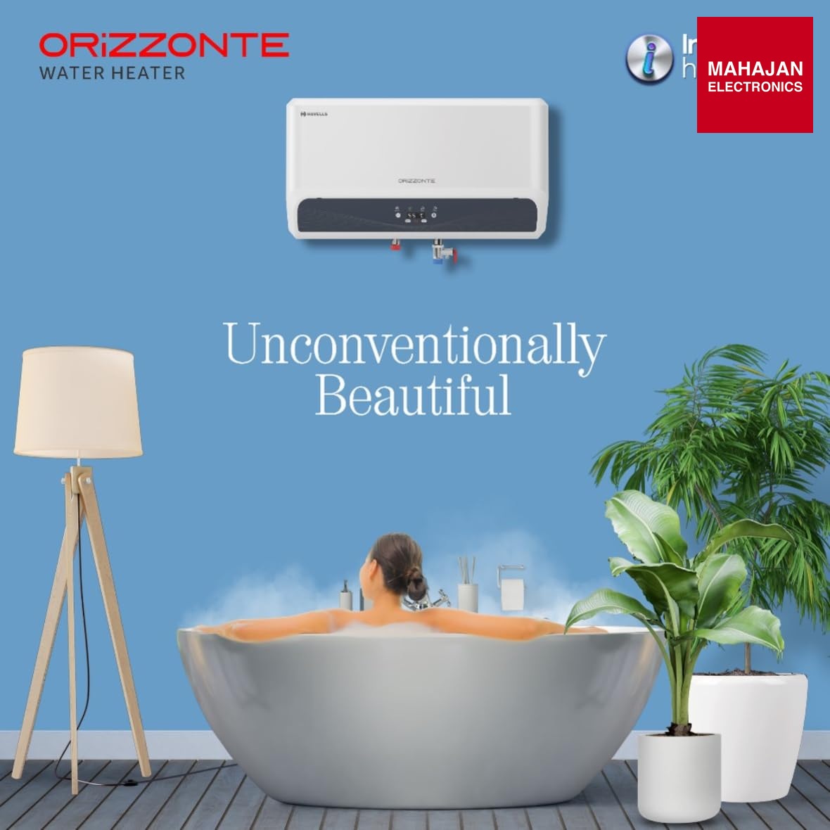 Havells Orizzonte GHWBORSWH025 25 L Storage Water Heater with Glass Coated Tank, Digital Display & Remote (White) – Mahajan Electronics Online.