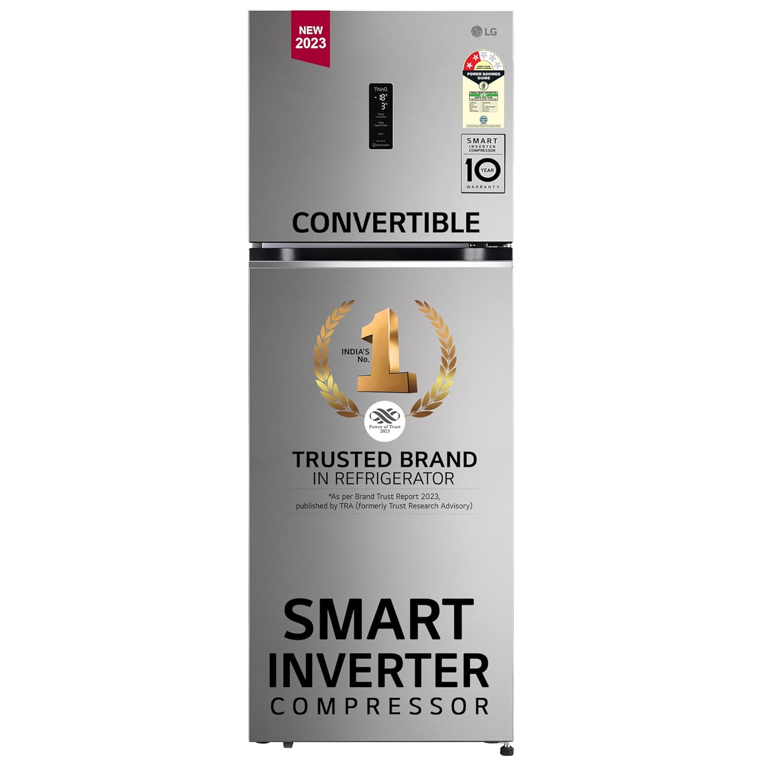 LG GL-T342TPZY 322 L 2 Star Frost-Free Convertible Double Door Refrigerator with Wi-Fi, Door Cooling+ & Smart Inverter Compressor (Shiny Steel, 2025 Model)