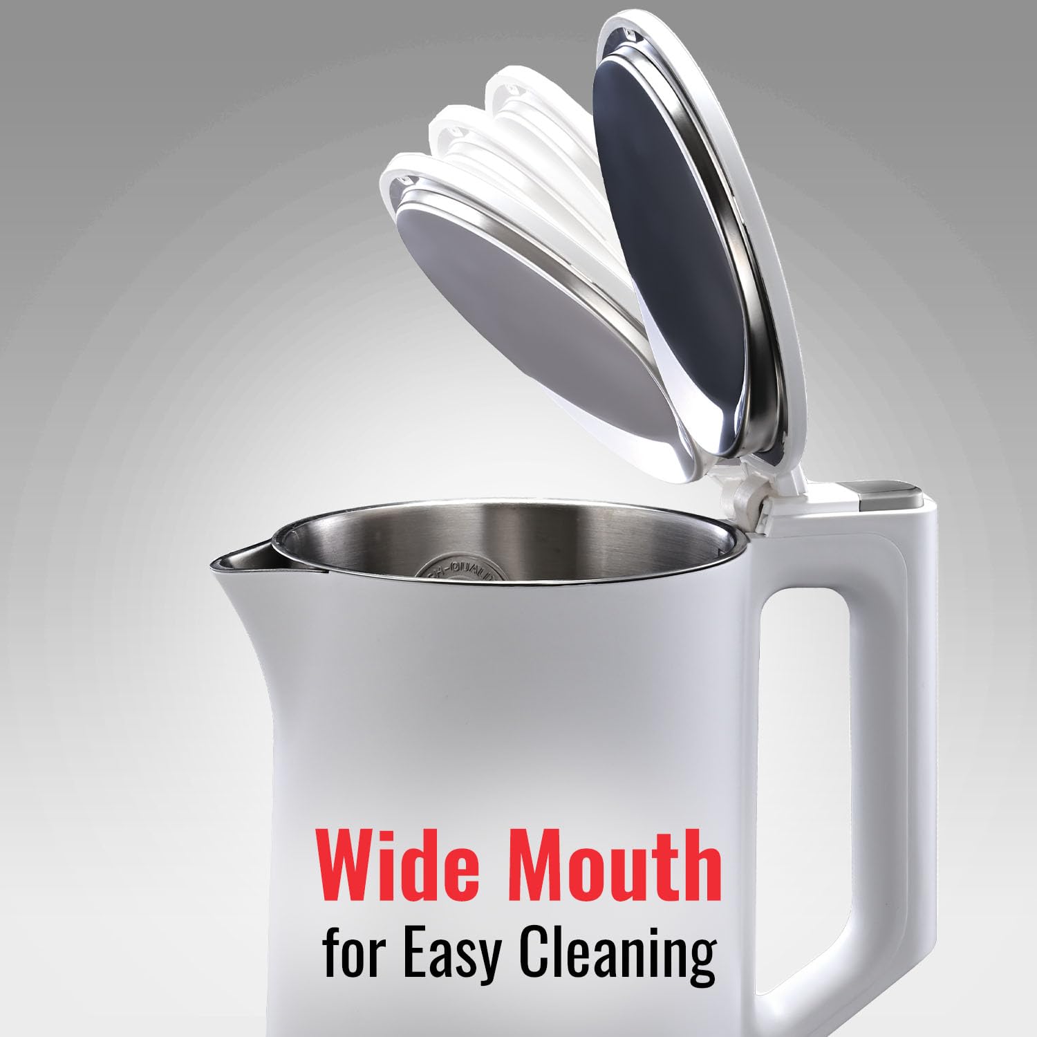 Sujata EK01 1.5 Litre Electric Kettle | 1500W | Stainless Steel | Strix Controller | 3-Way Auto Shut-Off | Cool Touch Body | 360° Swivel Base (White)