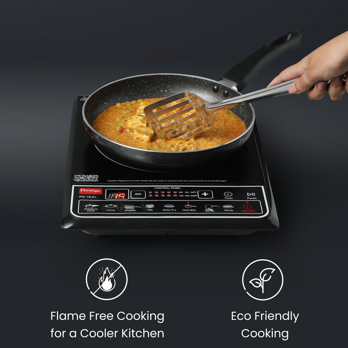 Prestige PIC 16.0 Plus 2000 Watts Induction Cooktop | 4KV Surge Protection | 8 Preset Indian Menu Option with – Mahajan Electronics Online.