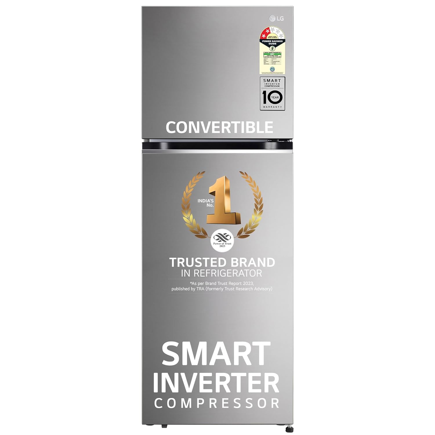 LG GLT3426SNPZ 343L 2 Star Frost Free Double Door Refrigerator (Smart Inverter Compressor, Convertible Freezer, Multi Air Flow, Shiny Steel) Mahajan Electronics Online