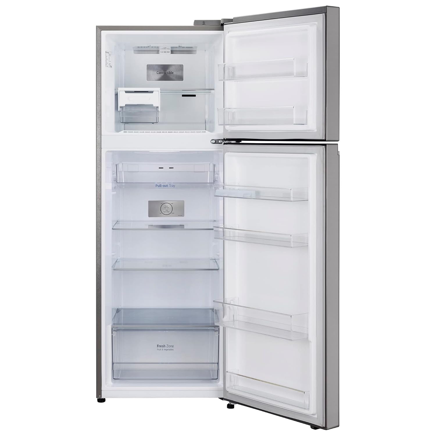 LG GLT3426SNPZ 343L 2 Star Frost Free Double Door Refrigerator (Smart Inverter Compressor, Convertible Freezer, Multi Air Flow, Shiny Steel) Mahajan Electronics Online
