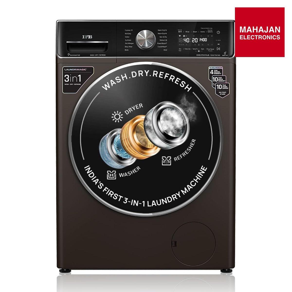 IFB Washer Dryer Executive Plus ZXM 10.0/7.0/3.0kg 5 Star Inverter Fully-Automatic Front Loading Washing Machine โ Mahajan Electronics Online.