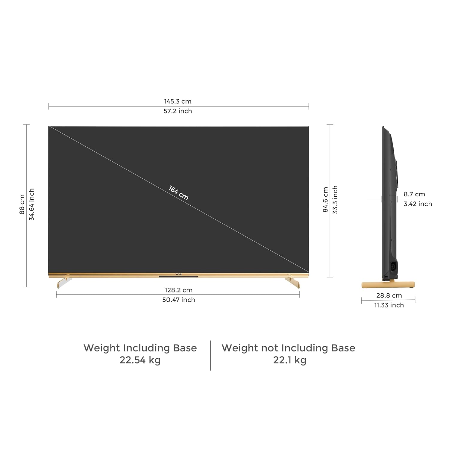 Vu 65MASTERPIECE 164cm (65 inches) Masterpiece Frame Series 4K QLED TV (Armani Gold) Mahajan Electronics Online