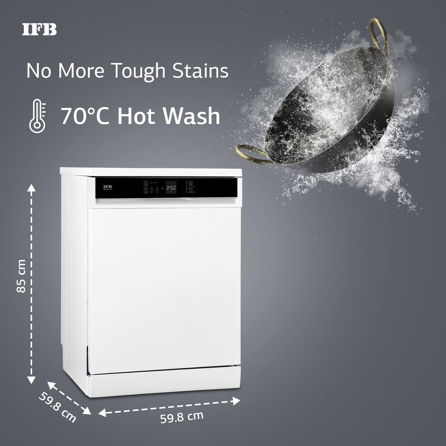 IFB 14 Place Settings ‎Hot water wash Free Standing Dishwasher (Neptune FX2, White, In Built Heater Mahajan Electronics Online