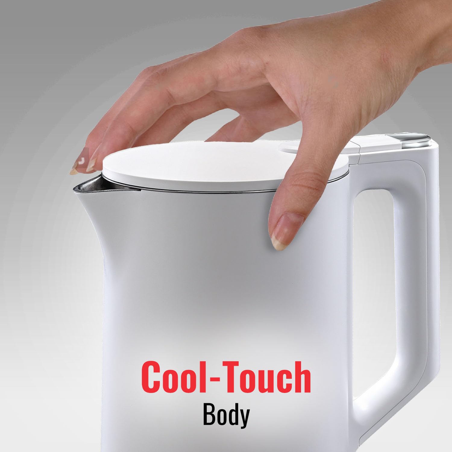 Sujata EK01 1.5 Litre Electric Kettle | 1500W | Stainless Steel | Strix Controller | 3-Way Auto Shut-Off | Cool Touch Body | 360° Swivel Base (White)