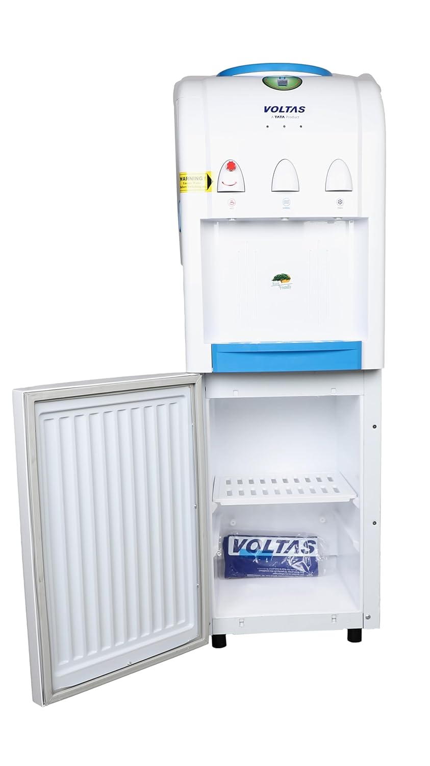 Voltas Mini Magic Pure-F Floor Mounted Water Dispenser | 500W | Hot, Normal, Cold Water | 20L Storage Cabinet | No Cooling Cabinet Voltas