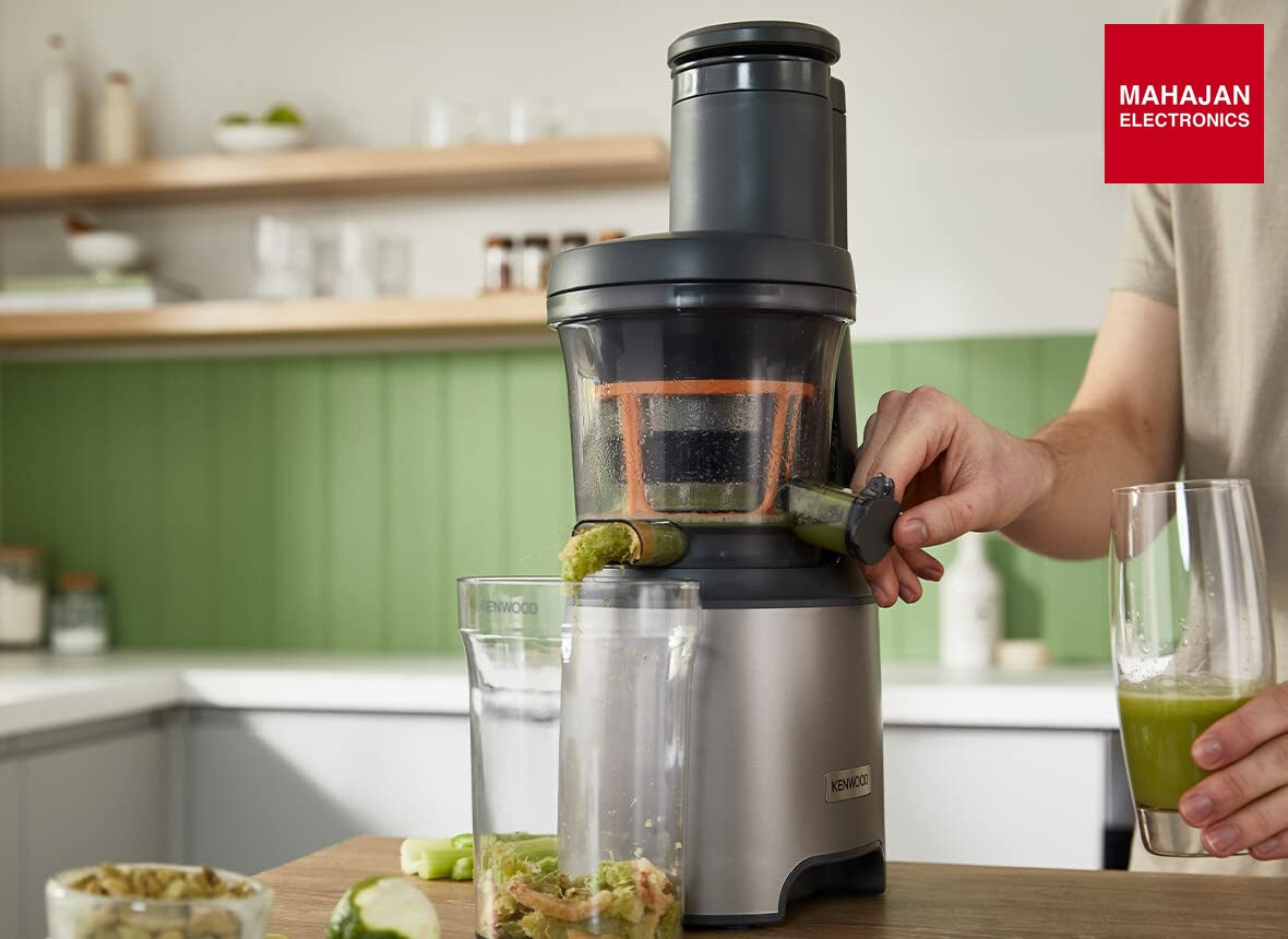 Kenwood JMP85.000SI Cold Press Slow Juicer for Fruits, Vegetables & Nut Milk, Silver – Mahajan Electronics Online.
