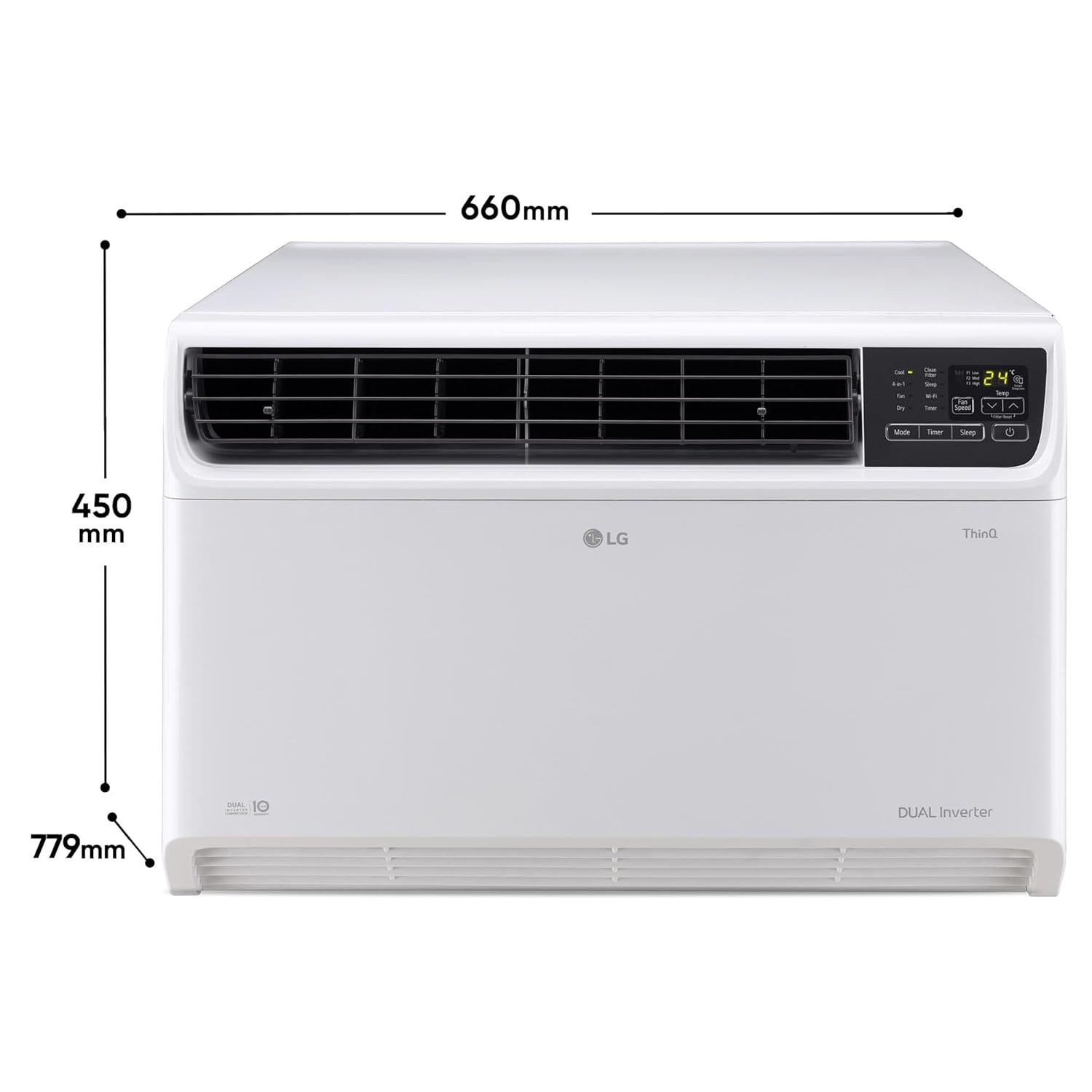 LG AW-Q24WWXA 2 Ton 3 Star Wi-Fi DUAL Inverter Window AC (Copper, Convertible 4-in-1 cooling, HD Filter, 2026 White) Mahajan Electronics Online