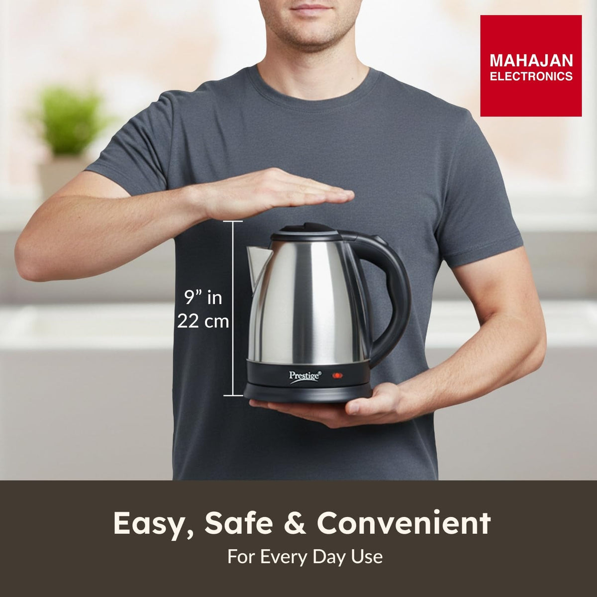 Prestige PKOSS 1.5 L 1350 W Stainless Steel Electric Kettle, Black – Mahajan Electronics Online.