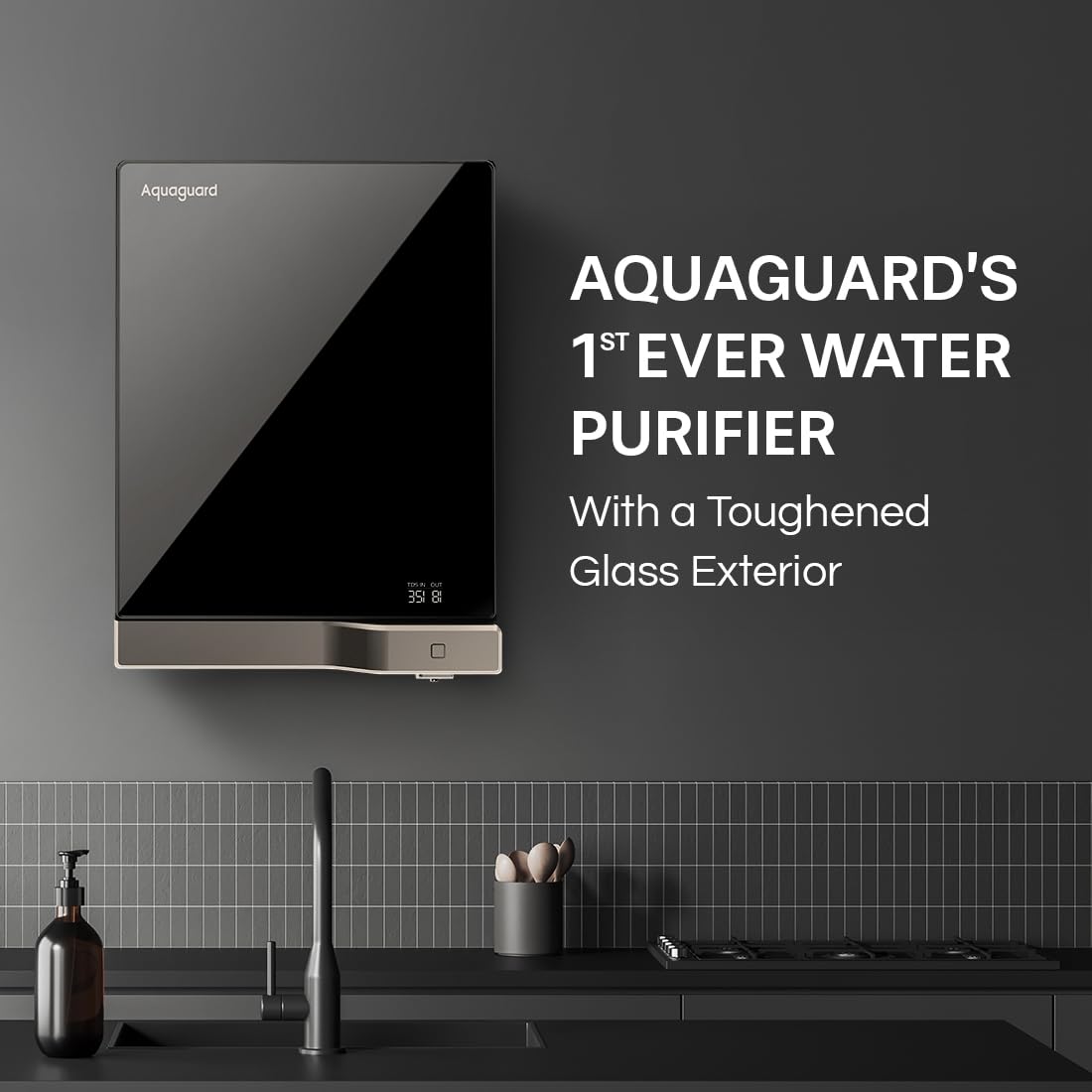 Aquaguard Slim Glass 9-Stage RO+UV Water Purifier | Toughened Glass Exterior (1st time ever) Mahajan Electronics Online