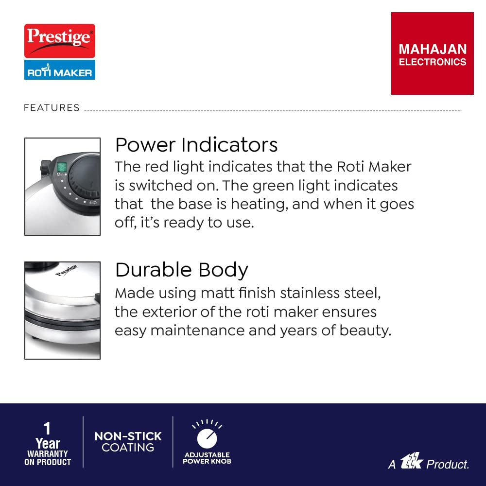 Prestige PRM 3.0 900 W Roti Maker – Mahajan Electronics Online.