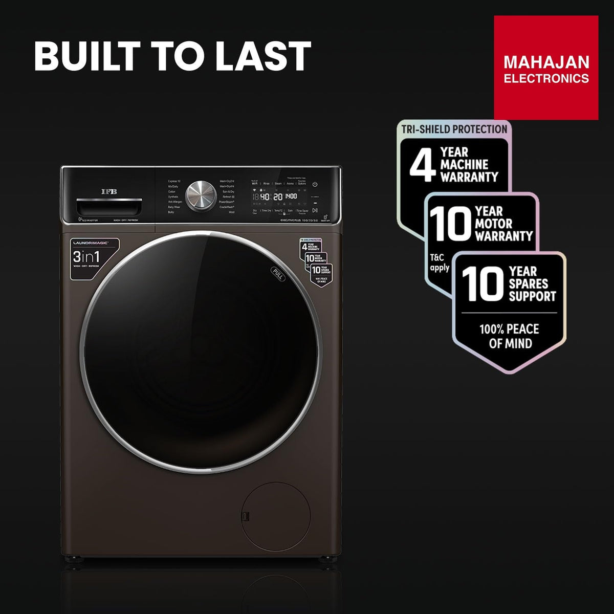 IFB Washer Dryer Executive Plus ZXM 10.0/7.0/3.0kg 5 Star Inverter Fully-Automatic Front Loading Washing Machine โ Mahajan Electronics Online.