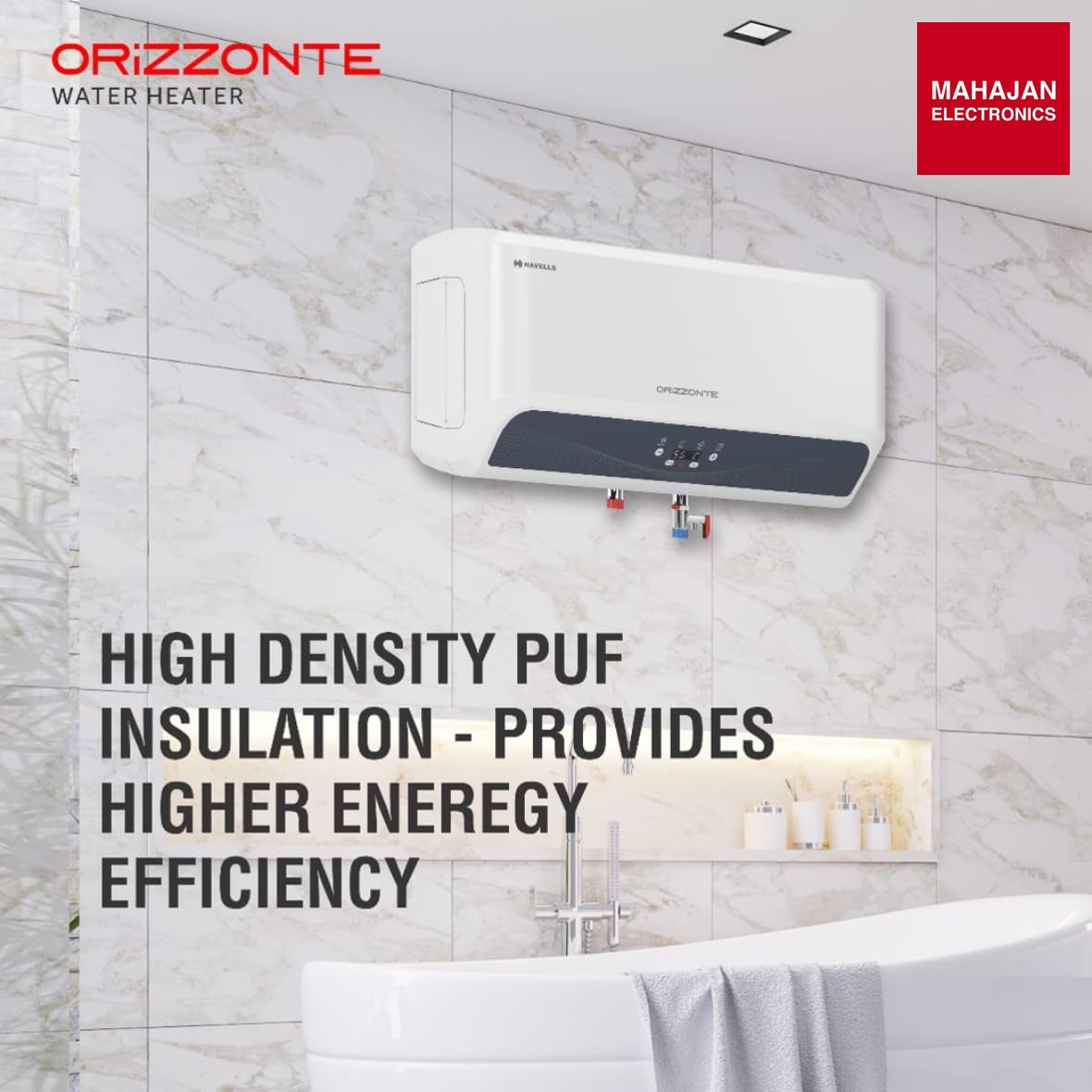 Havells Orizzonte GHWBORSWH025 25 L Storage Water Heater with Glass Coated Tank, Digital Display & Remote (White) – Mahajan Electronics Online.