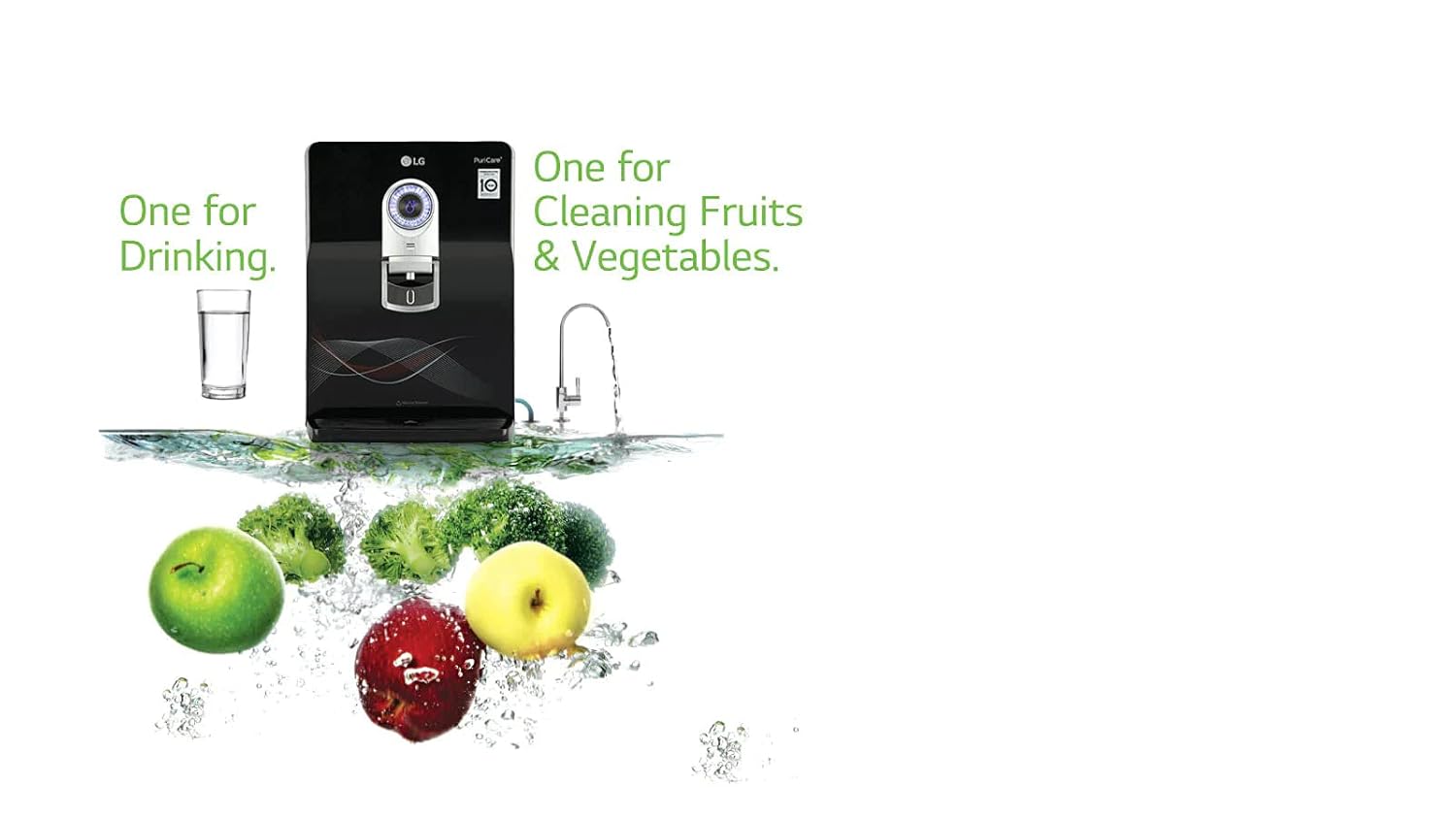 LG WW184EPB 8L Stainless Steel Tank - RO + UV + UF + Mineral Booster, High Recovery, Pre-Sediment Filter Free, Smart Display (Black, Bottle Tray, Wall Mount & Counter Top) Mahajan Electronics online