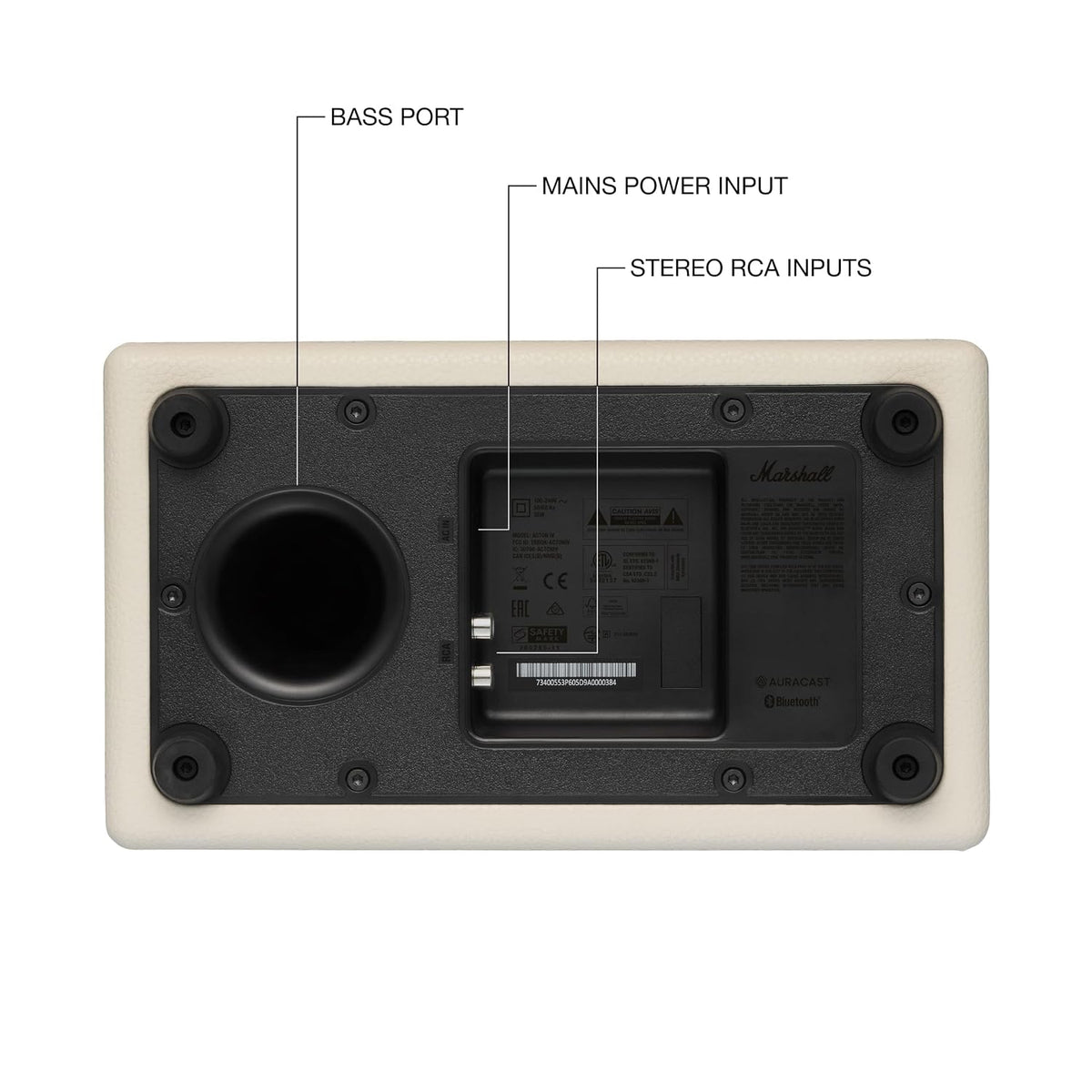 Marshall Acton IV Wired Connectivity Stereo Home Speakers with Bluetooth 5.3 LE & RCA or 3.5mm Input – Cream Marshall