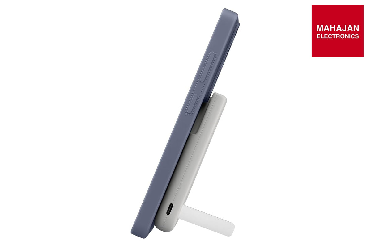 Samsung EB-U2500 5000mAh Magnet Wireless Battery Pack with Qi2 15W Wireless & 25W Wired Charging, Built-in Kickstand (Gray) – Mahajan Electronics Online.