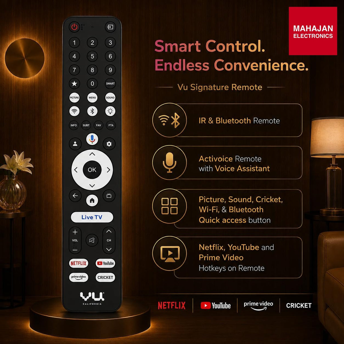 Vu GLO50MINILED 3 Years Warranty 50 Inch (126 cm) Glo MiniLED 4K Smart Google TV, 2026 Model (Black) – Mahajan Electronics Online.