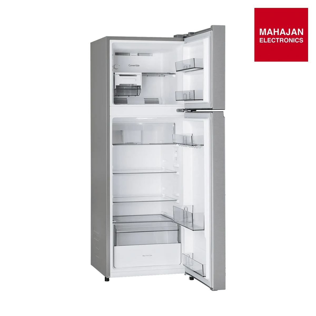 LG GLT2526XWPZ 251 Litres 2 Star Frost Free Double Door Convertible Refrigerator with Express Freeze (Shiny Steel) (2026 Model) โ Mahajan Electronics Online.