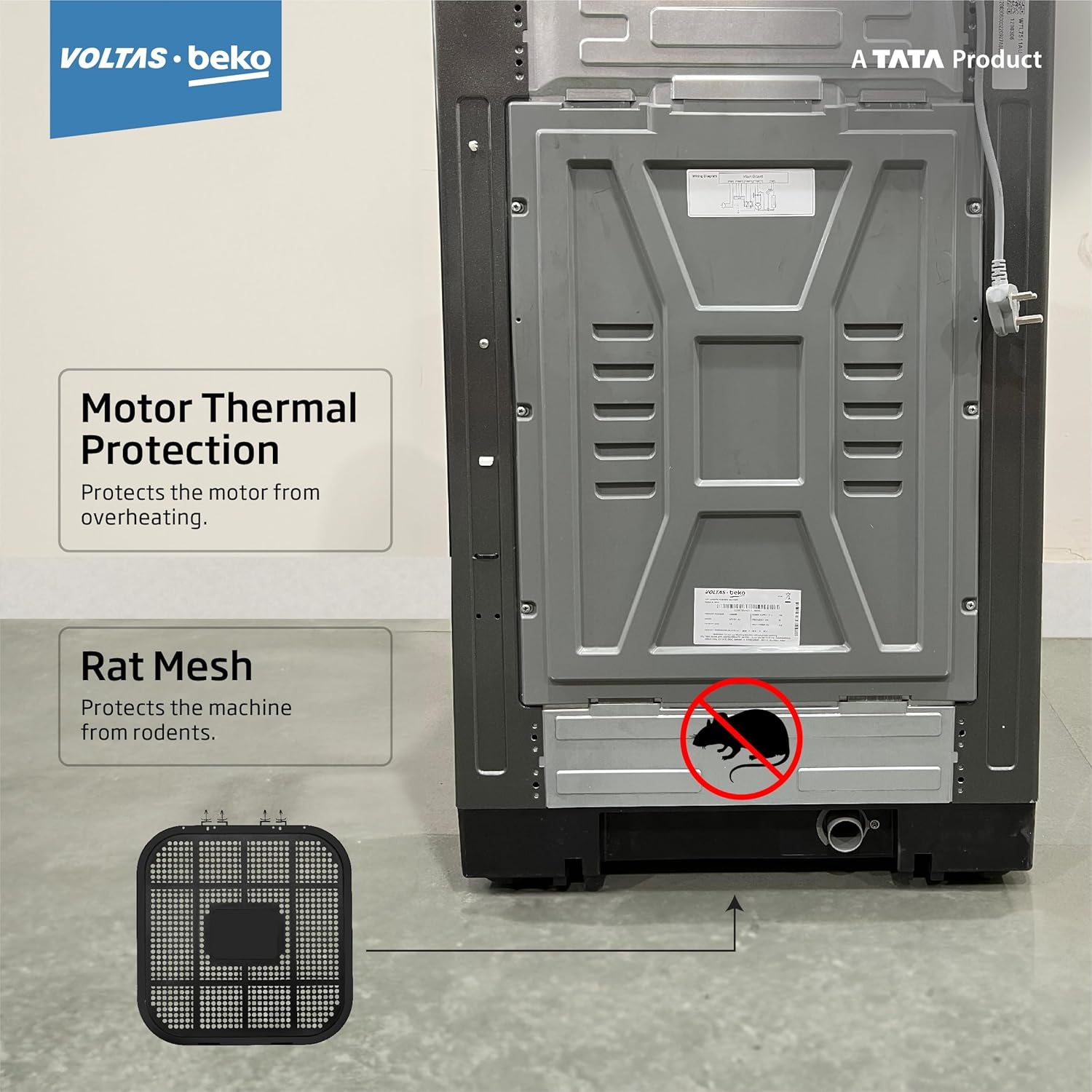 Voltas Beko 8 Kg 5 Star Top Load Fully Automatic washing machine ( Black )WTL8011AU/BPC00D