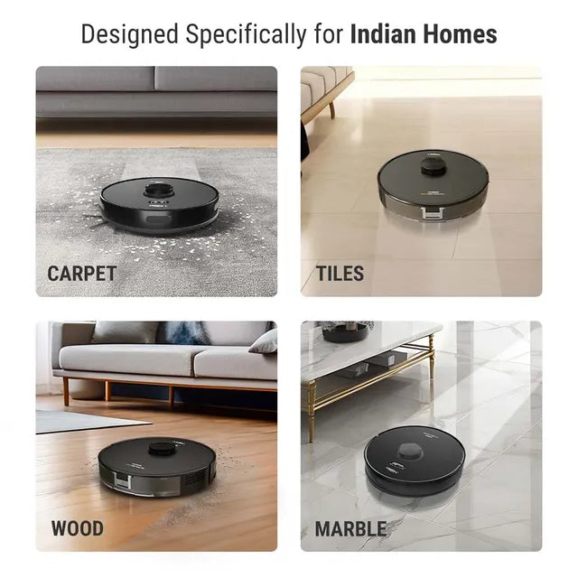 EUREKA FORBES LVac Voice Pro Robotic Vacuum Cleaner & Mop with Wi-Fi Connectivity (Smart Voice Control, Black) Mahajan Electronics Online