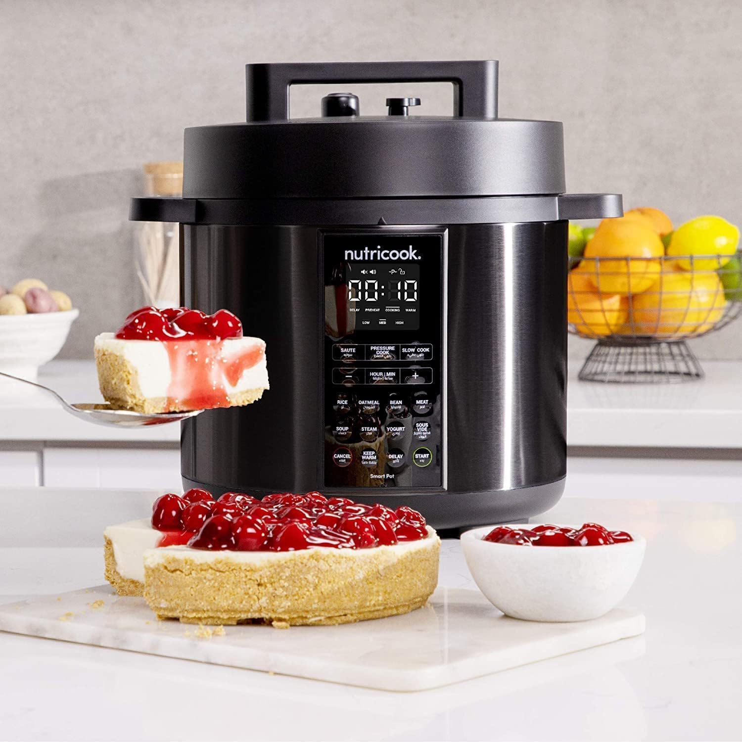 Nutricook SP208K Stainless Steel Smart Pot 2 (8 QT | 7.7 Litre), 1000W, 9 In 1 Instant Programmable Electric Pressure Cooker, Slow Cooker, Rice Cooker, Steamer, Saute Pot, Warm Food, Smart Lid Mahajan Electronics Online