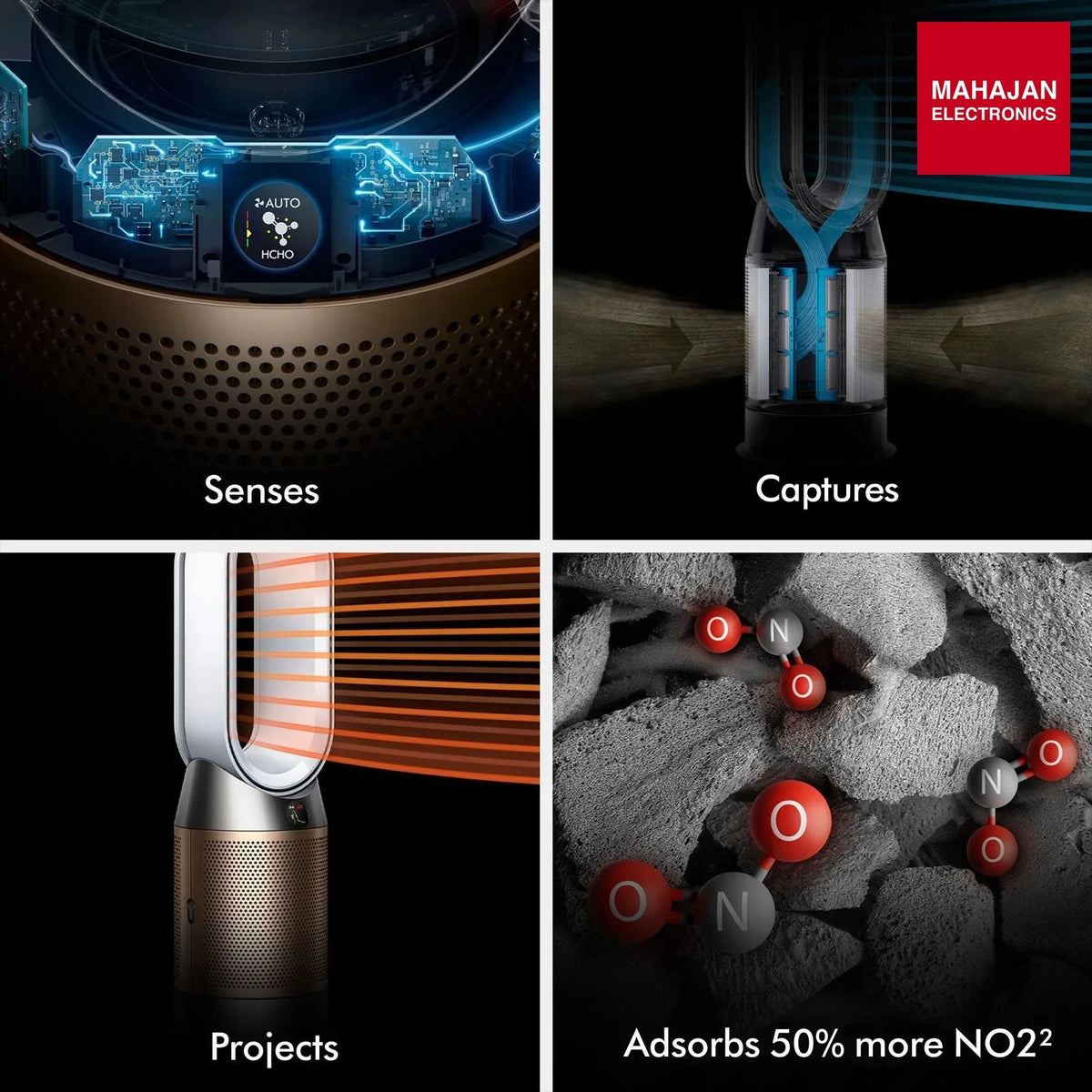 Dyson Hot and Cool HP12 Air Purifier with Remote Control (Allergy Friendly, White & Gold) – Mahajan Electronics Online.