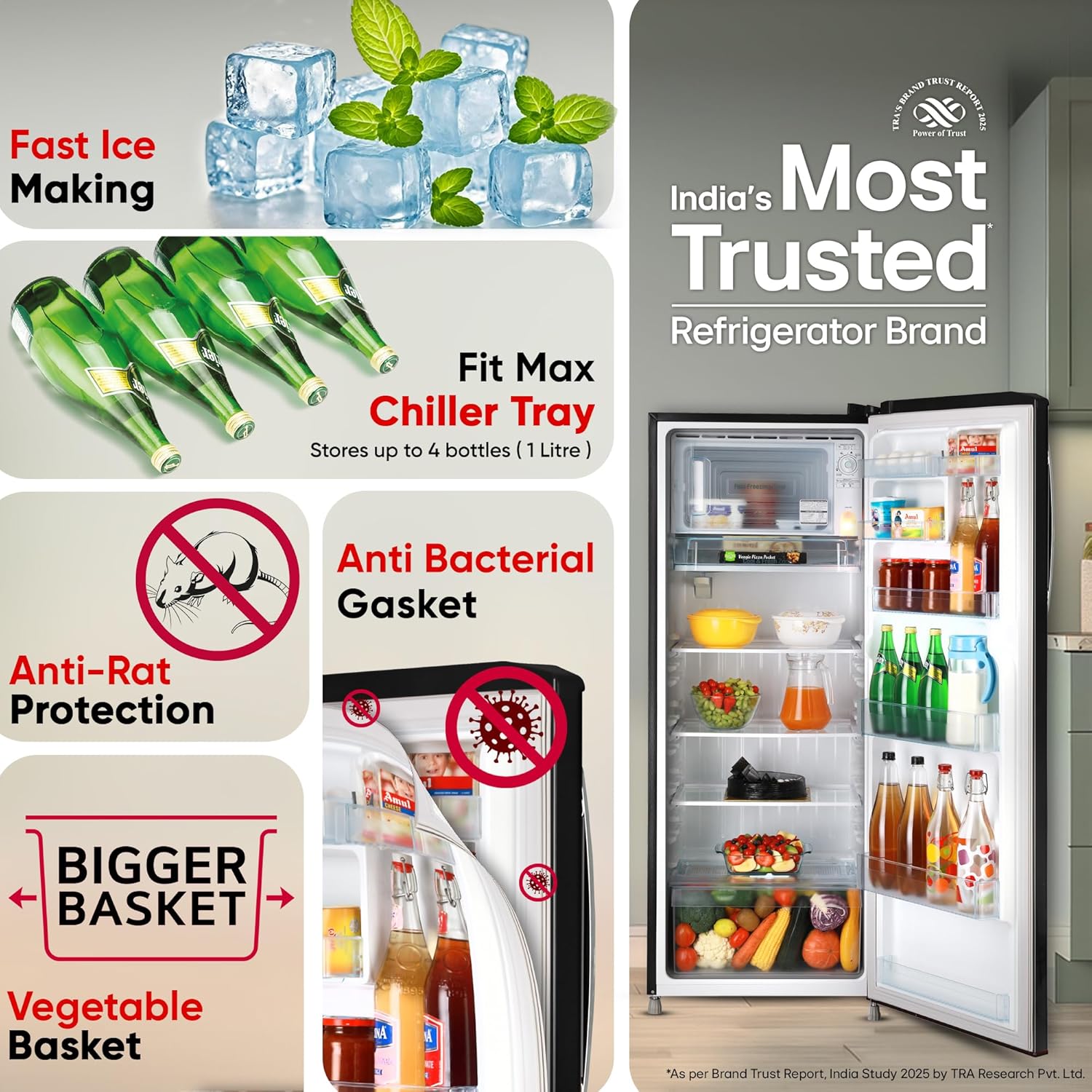 LG GLD2736YBES 261L 2 Star Direct Cool Single Door Refrigerator | Smart Inverter | Ebony Sheen | Mahajan Electronics Delhi NCR | Buy Online at Mahajan Electronics Delhi NCR