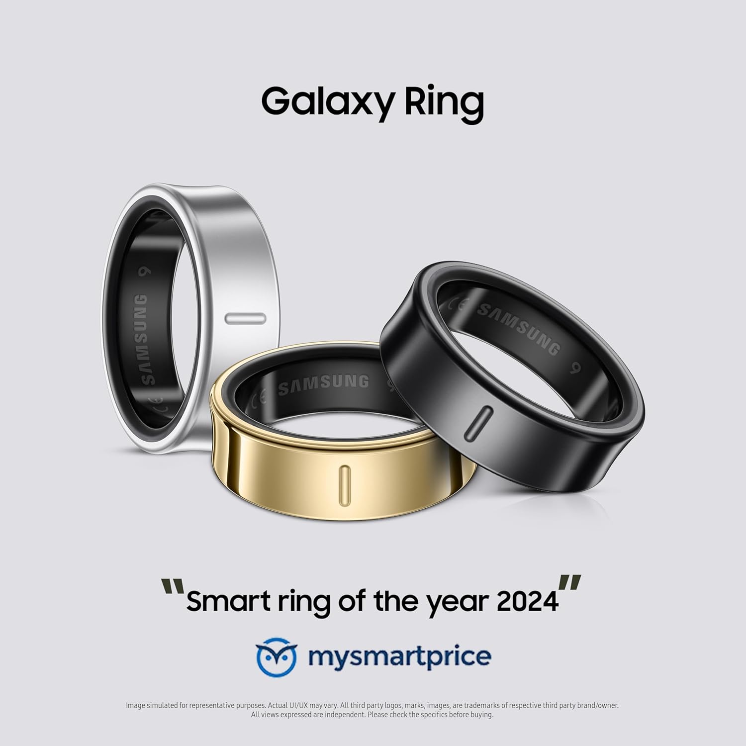 Samsung Galaxy Ring, with Smart AI, Size First W/Sizing Kit, No App Subscription, Fitness Monitor, Sleep Tracker, Up to 7-Day Battery, Size 10, Titanium Silver. Mahajan Electronics Online.