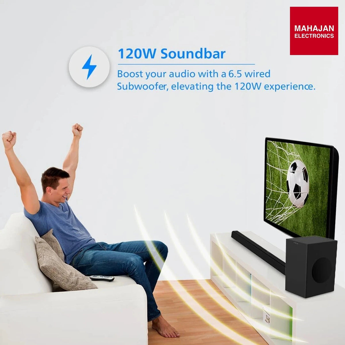 Philips TAB4218/94 120 W 2.1 Channel Bluetooth Soundbar with Subwoofer, HDMI, USB & Optical Input (Black) β Mahajan Electronics Online.