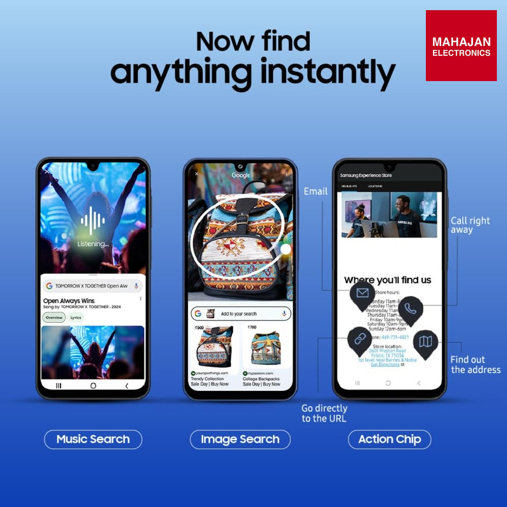 Samsung Galaxy A17 5G (Black, 8GB RAM, 256GB Storage) | 50 MP No Shake Camera | Gemini Live | Circle to Search | Super AMOLED | Corning Gorilla Glass Victus | 7.5mm Sleek | AI | Without Adapter – Mahajan Electronics Online.