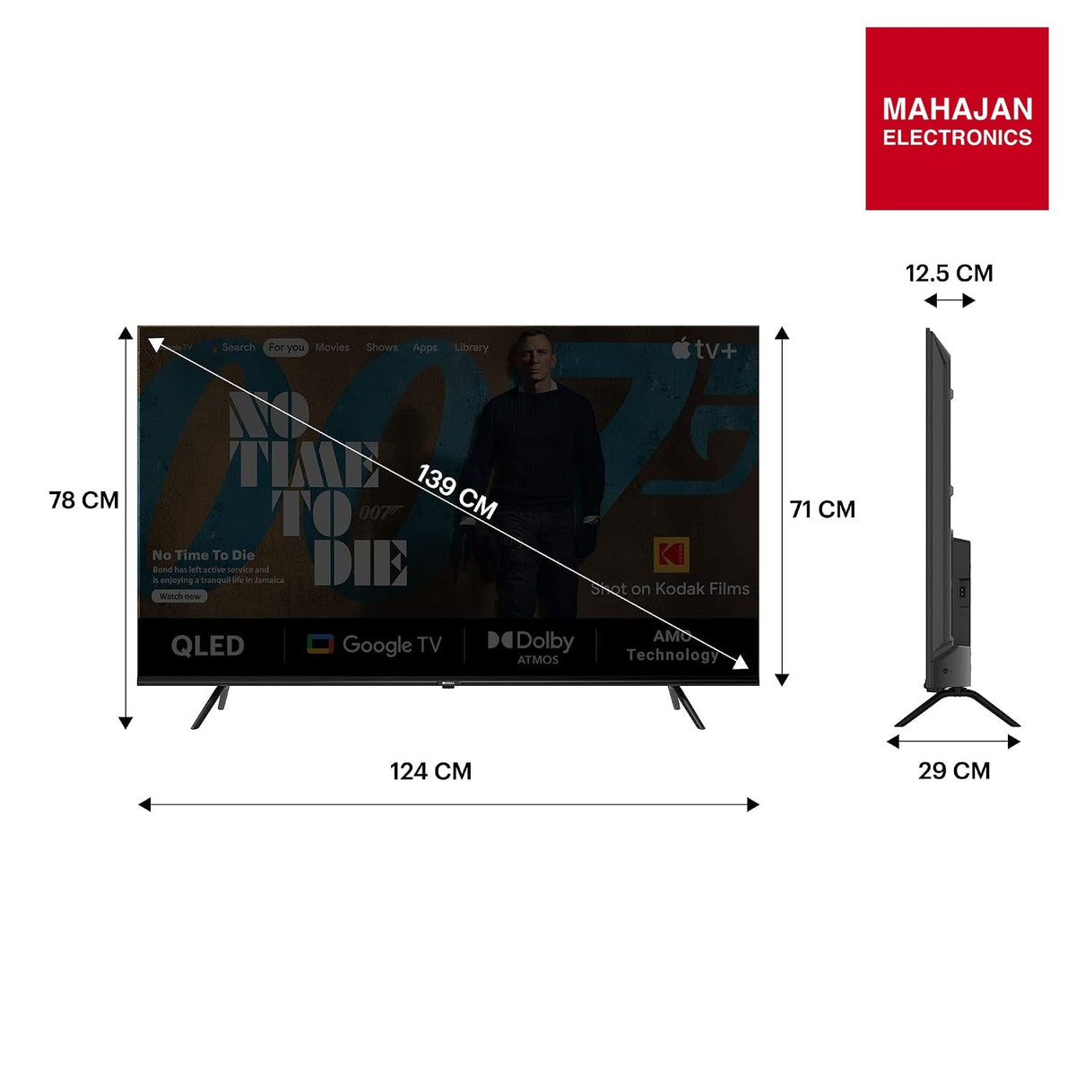 KODAK 55MT5022 139 cm (55 inch) QLED Ultra HD (4K) Smart Google TV HDR 10+ & 40W Sound Output – Mahajan Electronics Online.