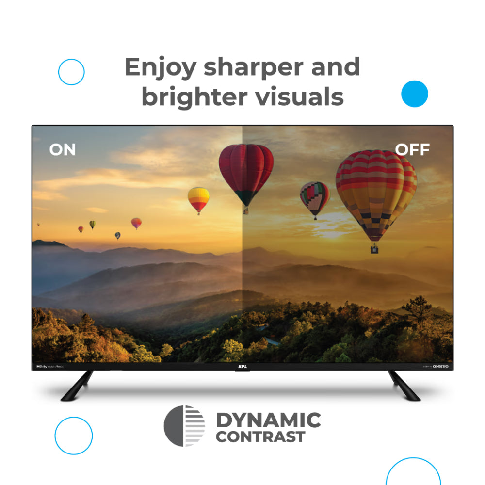 BPL 55QF5540 139.7 cm (55 inch) Goole Smart Onkyo Home Theatre QLED TV, Black Mahajan Electronics Online