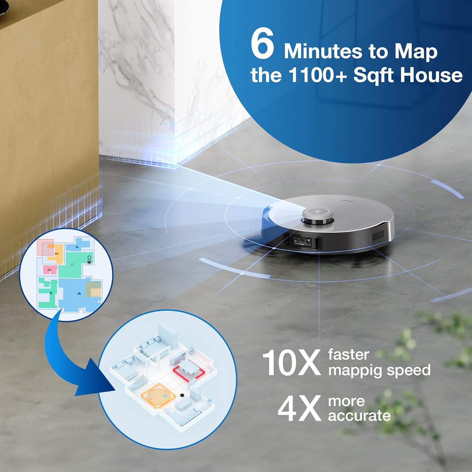 ECOVACS DEEBOT X1 Omni Robot Vacuum and Mop Combo with Self-Empty and Auto-Clean Station, 5000Pa, Robot Vacuum Cleaner with Laser Navigation, Obstacle Avoidance, Built-in YIKO Voice Assistant, Black Mahajan Electronics Online