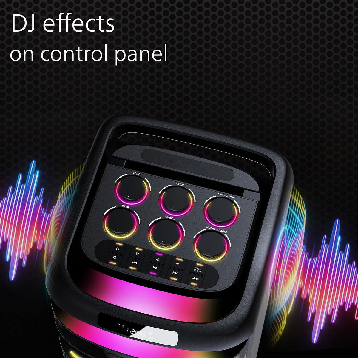 PHILIPS TAX3004 300W Bluetooth Party Speaker with 2 Free Wireless Mic, Powerful Sound, Deep Bass, RGB Lights, LED Display, Portable Loudspeaker with USB, AUX, DJ Party Effects for House Party Philips
