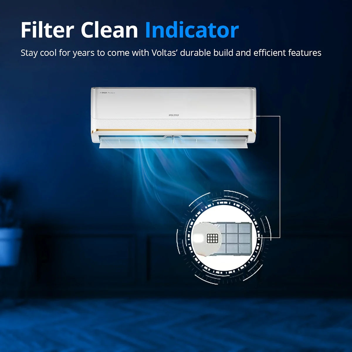Voltas 183Inv Vertis Zephyr Gold 1.5 Ton 3 Star Inverter Split AC 6-in-1 Adjustable Cooling, Ice-Wash, Copper Condenser, R32 Refrigerant 2026xMahajan Electronics Online