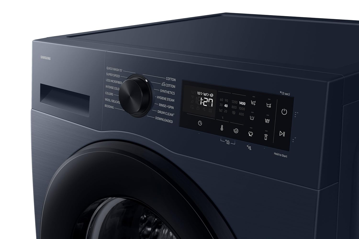 Samsung WW90DG5U24ASTL 9 kg, 5star, Super Speed, Wi-Fi, Hygiene Steam with Inbuilt Heater, Digital Inverter, Fully-Automatic Front Load Washing Machine ( NAVY) Mahajan Electronics Online